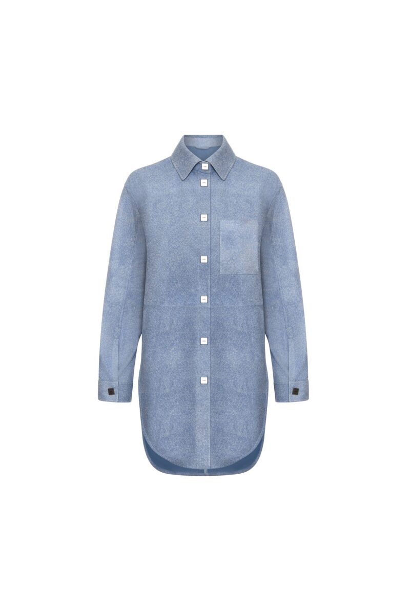 Denim Leather Shirt - Image 13