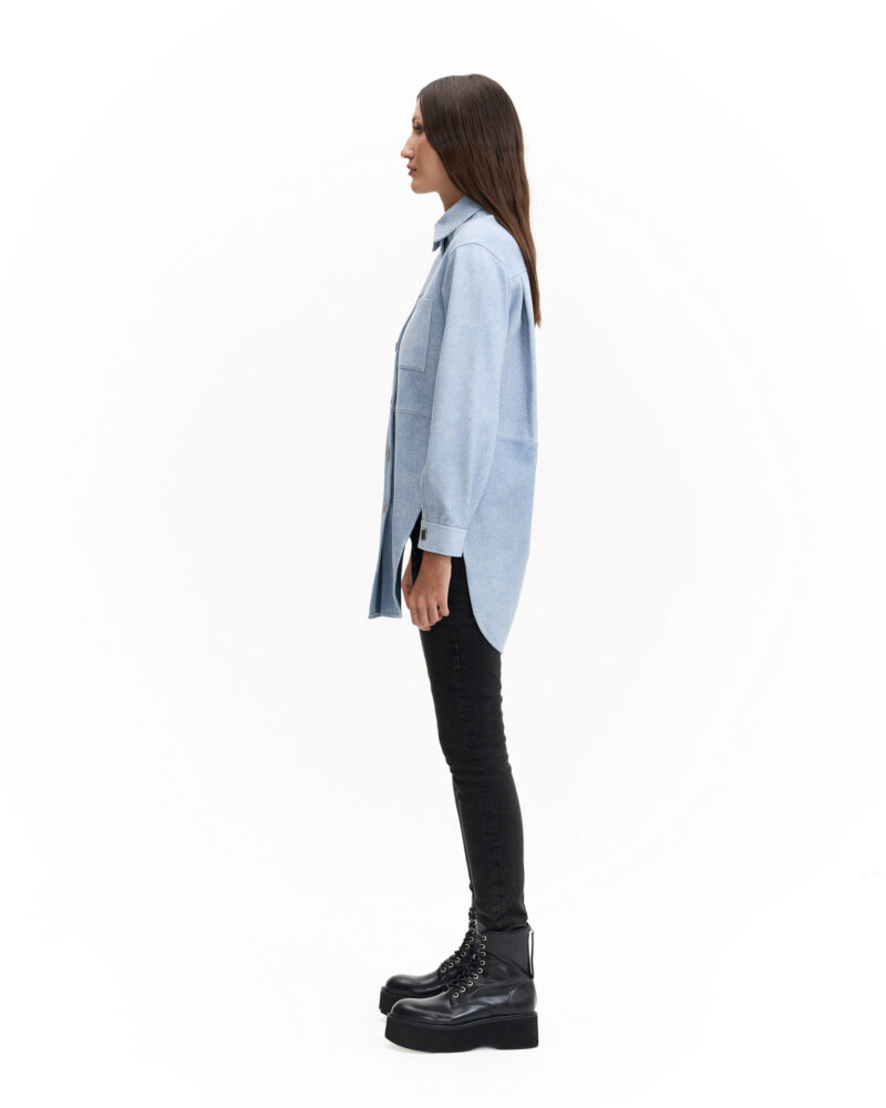 Denim Leather Shirt - Image 4