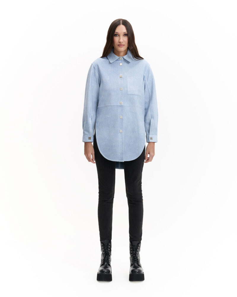 Denim Leather Shirt - Image 2