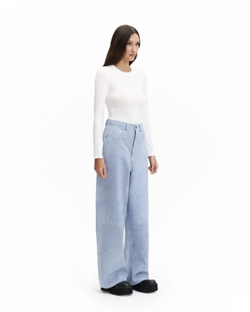 Denim Leather Pants - Image 7