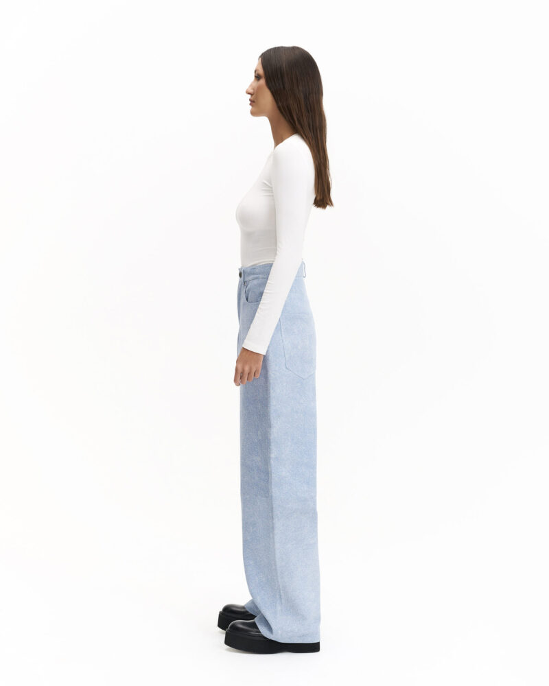 Denim Leather Pants - Image 4