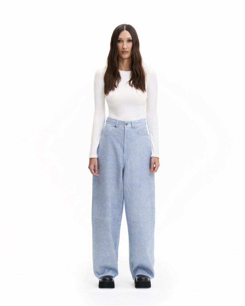 Denim Leather Pants - Image 2