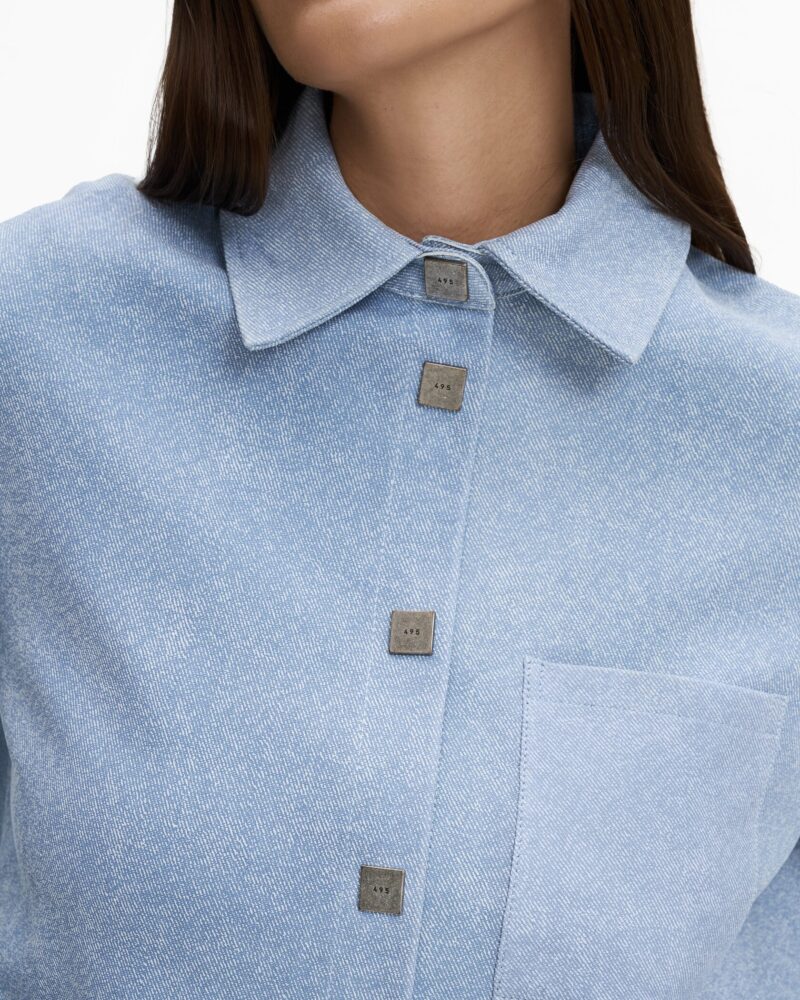 Denim Leather Shirt - Image 11