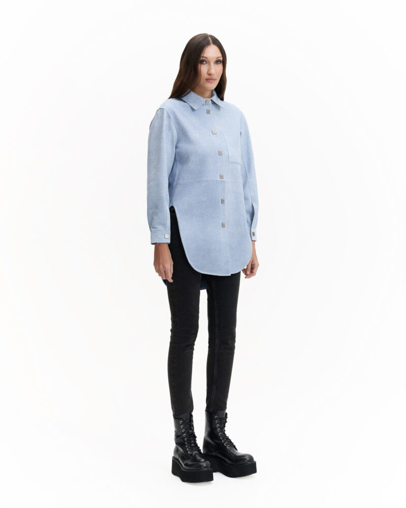 Denim Leather Shirt - Image 7