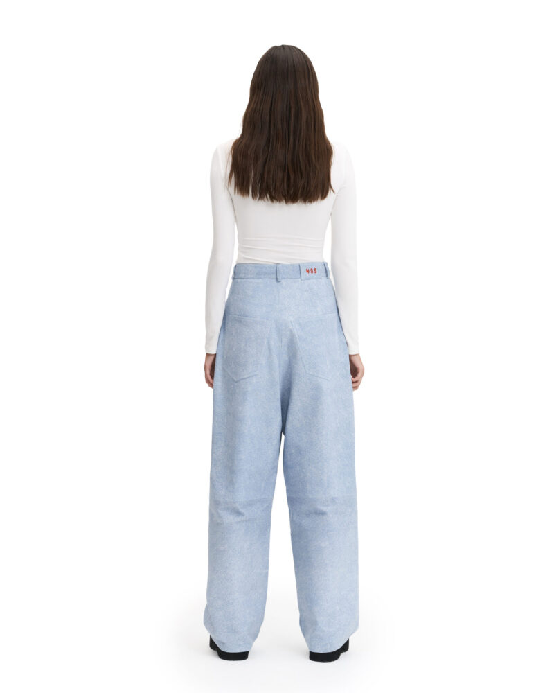 Denim Leather Pants - Image 5