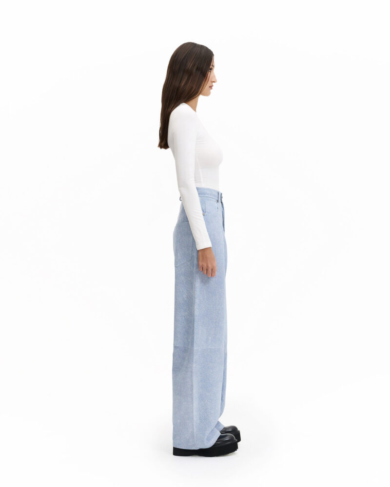 Denim Leather Pants - Image 6